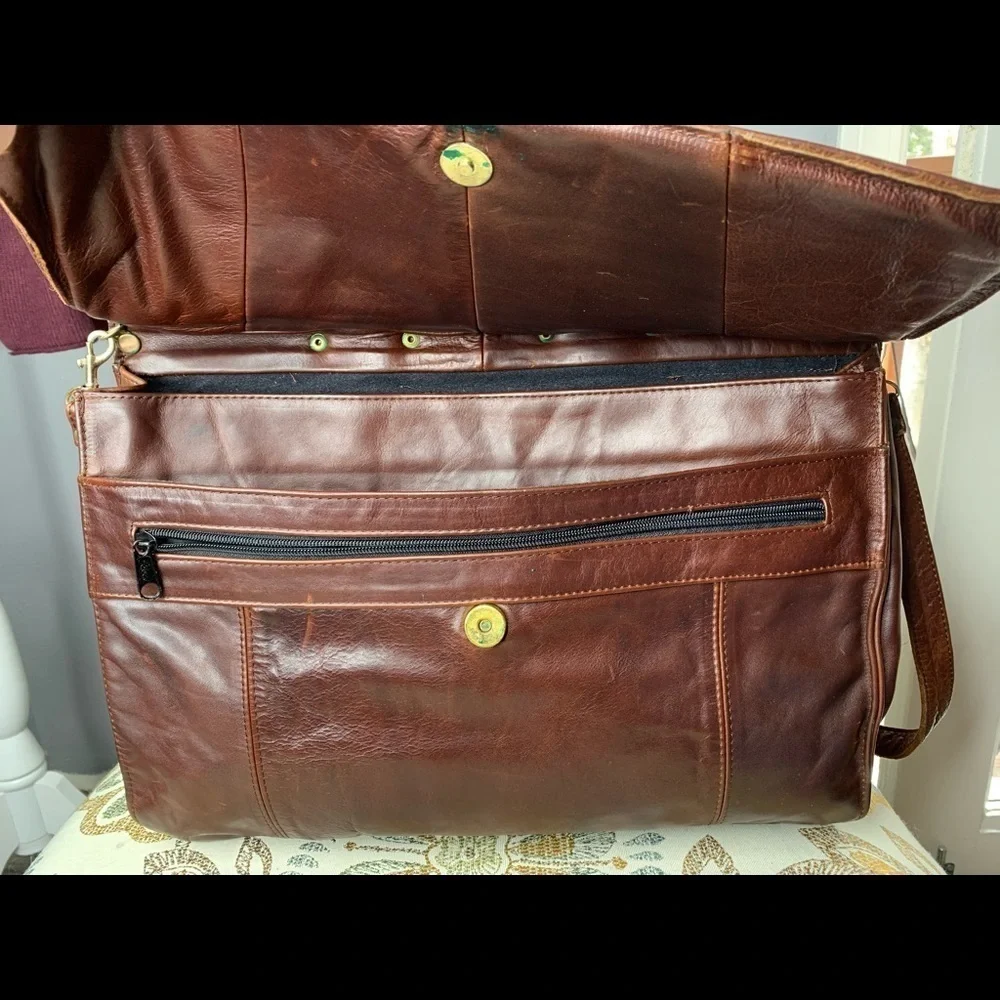 Vintage SOFT Leather Brown PORTFOLIO BRIEFCASE